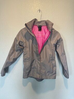 GUC kids the north face Sz. 10-12 Gray Rain Jacket shell windbreaker hood
